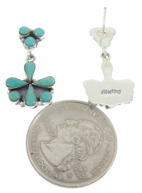 Genuine Sterling Silver Southwestern Turquoise Earrings BW62568